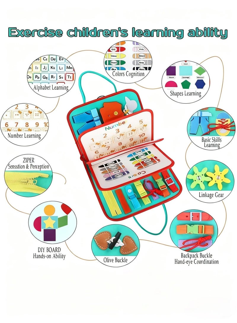 Topyich Kids Busy Book, Sensory Busy Board  for 1-3 Years Old Toddlers, Travel Toy，Preschool Learning Educational Gift for Babies Boys & Girls - Image 3