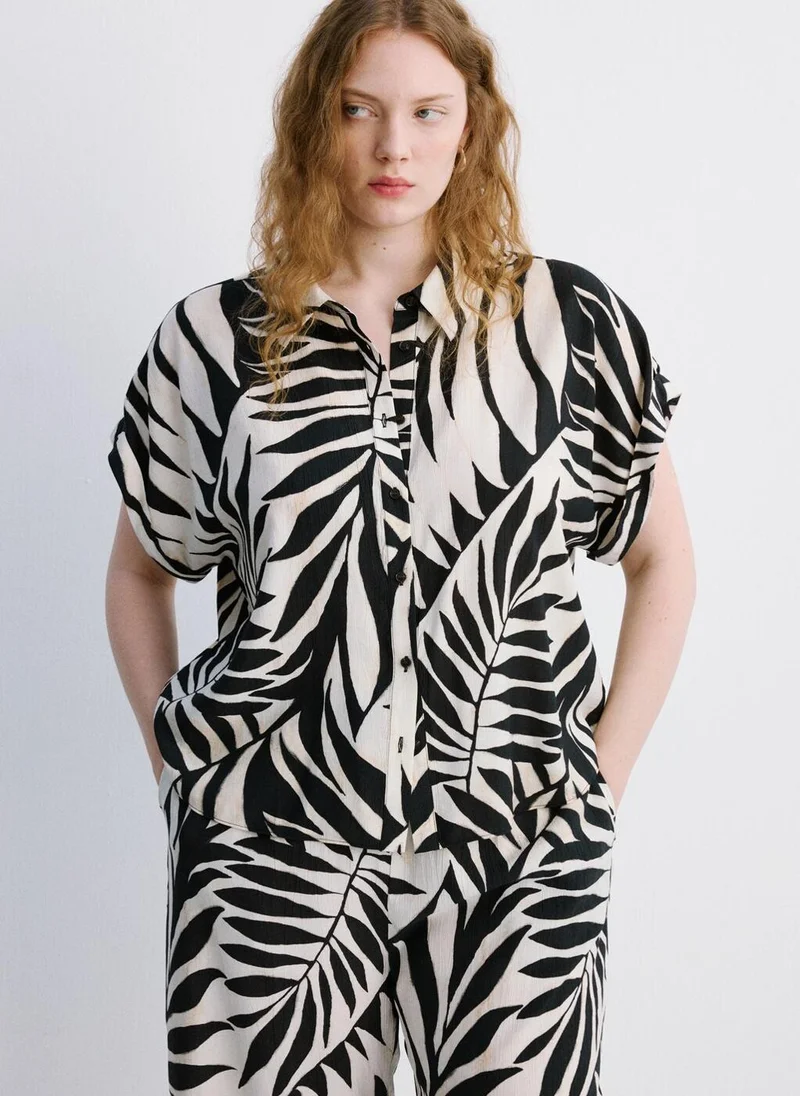 MANGO Flowy Printed Shirt