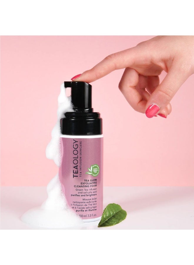 تيولوجي رغوة التنظيف والتقشير TeaGlow من Teaology، تعمل على تنقية وتفتيح البشرة 100 مل - Image 3