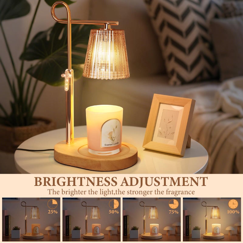 SHARE&CARE Candle Warmer Lamp - Valentine's Festive Metal Wax Melter with Timer & 4 Dimming Modes, Gift-Ready for Women, Christmas, Birthday, Women Gift for Mom, Wife,Her (Black-St) - Image 3