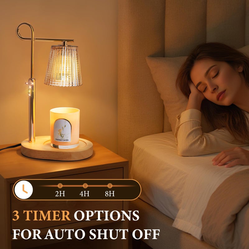 SHARE&CARE Candle Warmer Lamp - Valentine's Festive Metal Wax Melter with Timer & 4 Dimming Modes, Gift-Ready for Women, Christmas, Birthday, Women Gift for Mom, Wife,Her (Black-St) - Image 5