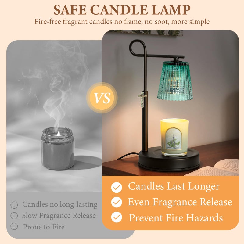 SHARE&CARE Candle Warmer Lamp - Valentine's Festive Metal Wax Melter with Timer & 4 Dimming Modes, Gift-Ready for Women, Christmas, Birthday, Women Gift for Mom, Wife,Her (Black-St) - Image 4