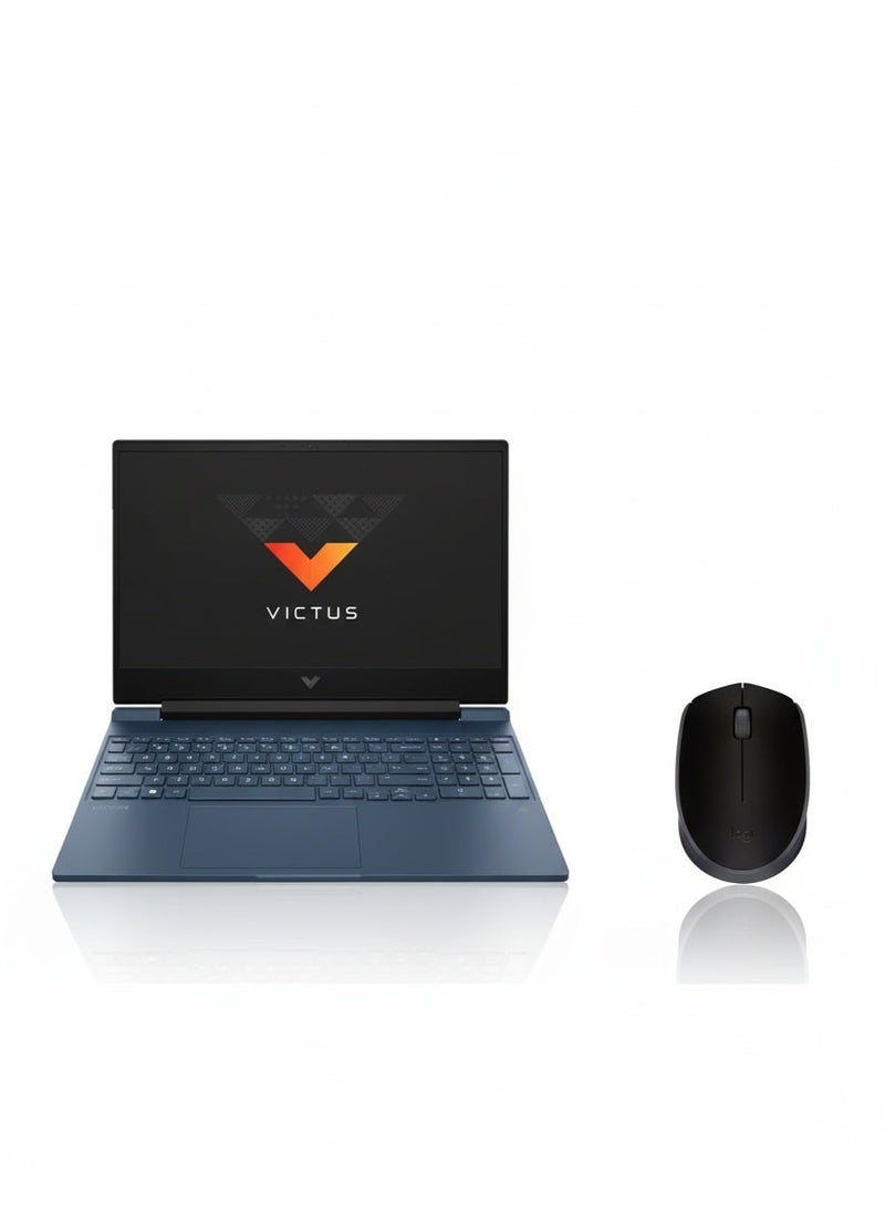 HP Victus 15-FA1038NE Gaming Laptop Intel Core I7-13700H 512GB SSD 8GB Ram Nvidia GeForce RTX 3050 6GB 15.6'' Inch FHD - Blue & M171 Reliable Wireless Connectivity Mouse 2.4 GHz With USB BlackBundle - Image 1