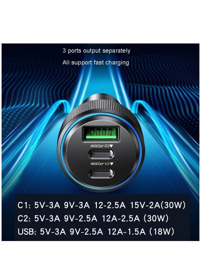 Yesido Y60 Super Fast Charging iPhone or USB-C Dual Car Charger with 1 meter cable USD to iphone  - Image 3