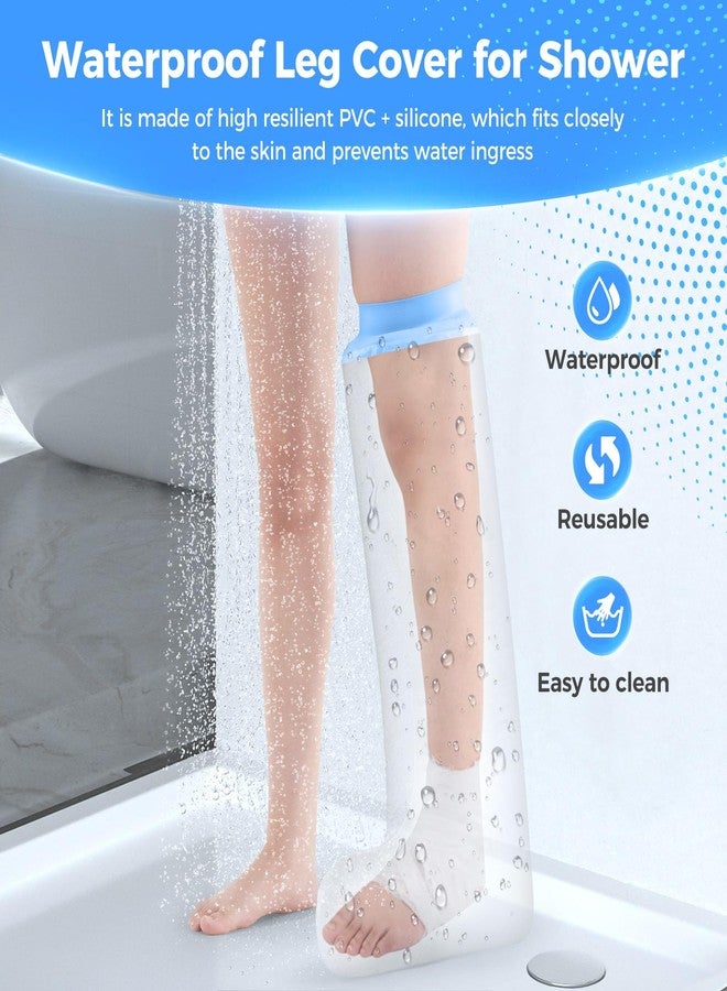 Bomxmon Cast Covers for Shower Leg, Waterproof Cast Cover Adult, Reusable Watertight Seal Tight Bathing Guard for Guard for Foot(Adult Half Leg) - Image 3