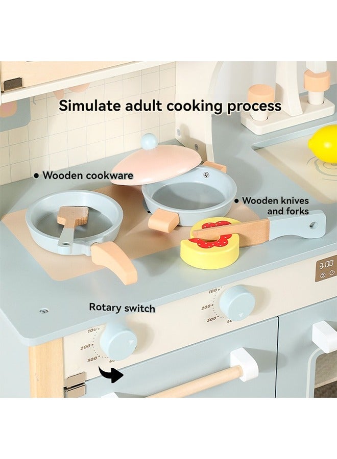 Beauenty Wooden Play Kitchen For Kids Toddlers Kitchen Playset With Stove Oven, Sink and Accessories Toy Kitchen Set With Plenty Of Play Features Kids Play Kitchen Designed Gift for Ages 3+ - Image 3