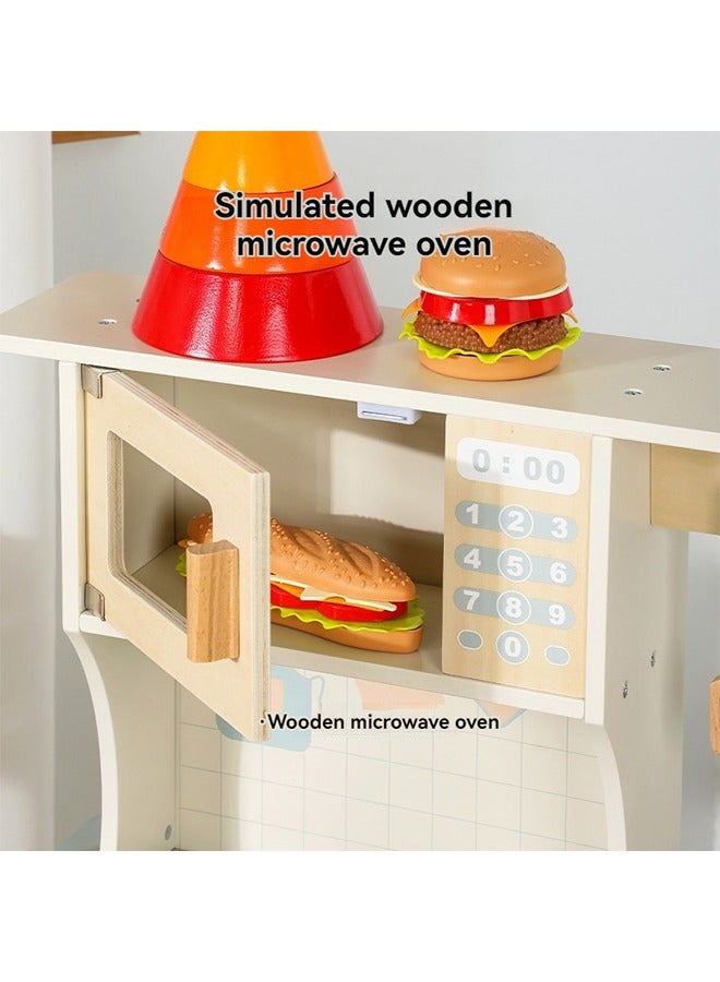 Beauenty Wooden Play Kitchen For Kids Toddlers Kitchen Playset With Stove Oven, Sink and Accessories Toy Kitchen Set With Plenty Of Play Features Kids Play Kitchen Designed Gift for Ages 3+ - Image 5