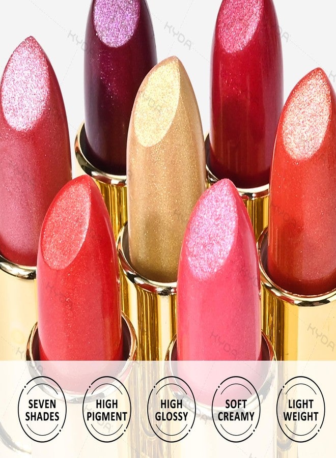 KYDA Orange Shimmer Lipstick, Metallic Pearl Lipstick, Lasting Non-sticky Glitter Lips Color, High Glossy Lips Makeup for Women, Coral Orange - Image 5