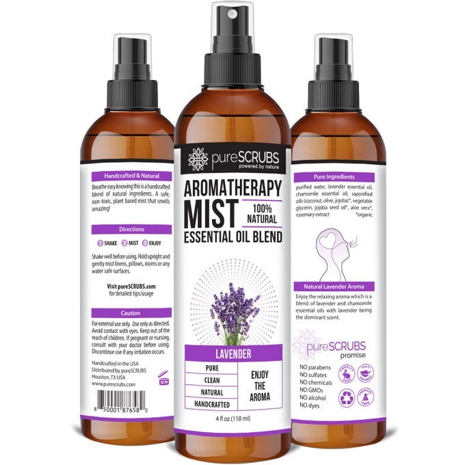 SHAKE, MIST & ENJOY - PREMIUM LAVENDER AROMATHERAPY SPRAY MIST FOR ROOM, BODY, LINENS, PILLOWS 100% NATURAL ESSENTIAL OILS PLANT BASED FORMULA, ONE 4OZ BOTTLE