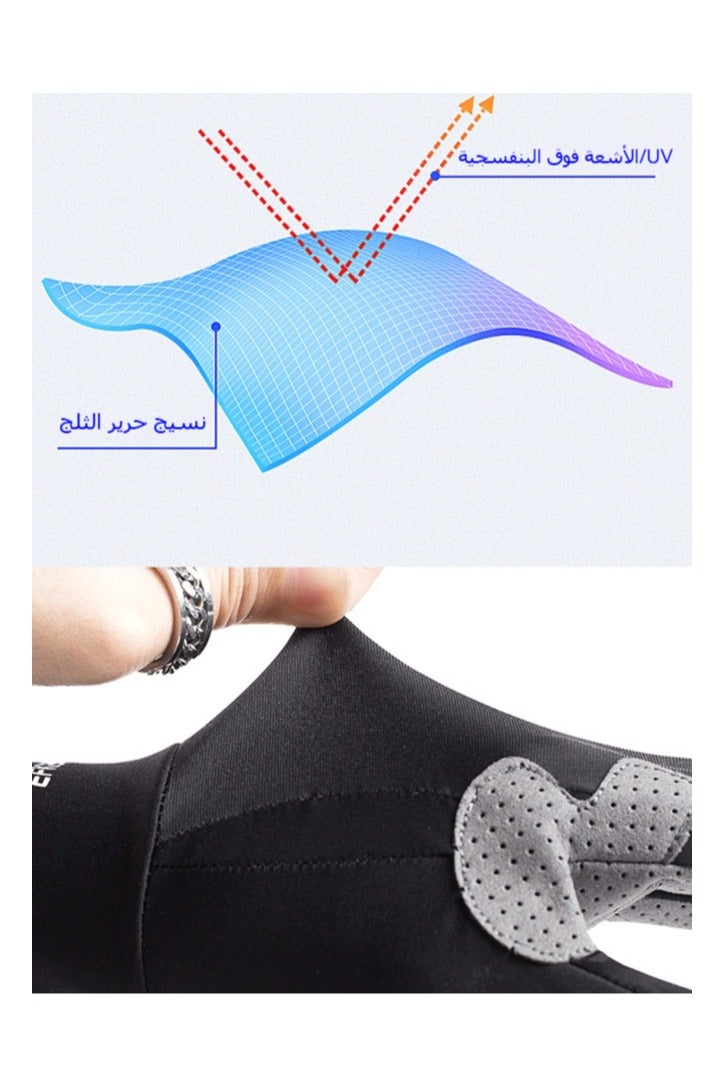 ميكانيك قفازات ركوب الدراجات نصف أصابع رياضية للياقة البدنية للقيادة والحماية من الشمس من الحرير الجليدي للرجال والنساء في الهواء الطلق وصيد الأسماك والدراجات، قفازات العمل وقفازات القيادة وقفازات ركوب الدراجات وقفازات المشي لمسافات طويلة والجري والقيادة وركوب الدراجات والعمل والمشي لمسافات طويلة، وردي - Image 5