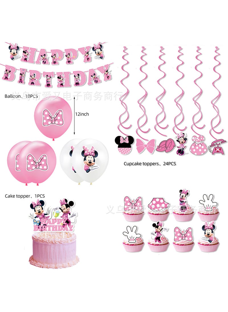 Generic Pink Minnie Mouse Birthday Party Decorations 5 Piece Set-Pink Minnie 