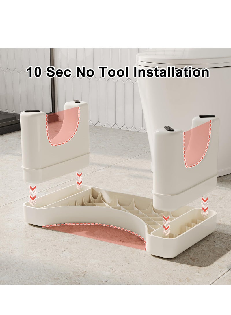 Excefore Toilet Stool, Stool for Bathroom, Kids Elevated Toilet Stool for Comfortable Bathroom Experience, Bathroom Footstool, Toilet Step Stool,Non-Slip Toilet Assistance Step Stool for All Ages 7 Inch - Image 3