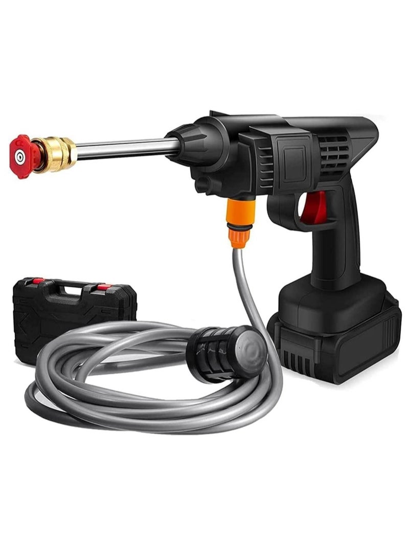 Generic Cordless 48V Electric High Pressure Car Washer Manual Rechargeable Car Washing Machine with Adjustable 3-in-1 Nozzle and Hose Pipe for Washing Cars Watering Flowers Cleaning Floors - Image 1