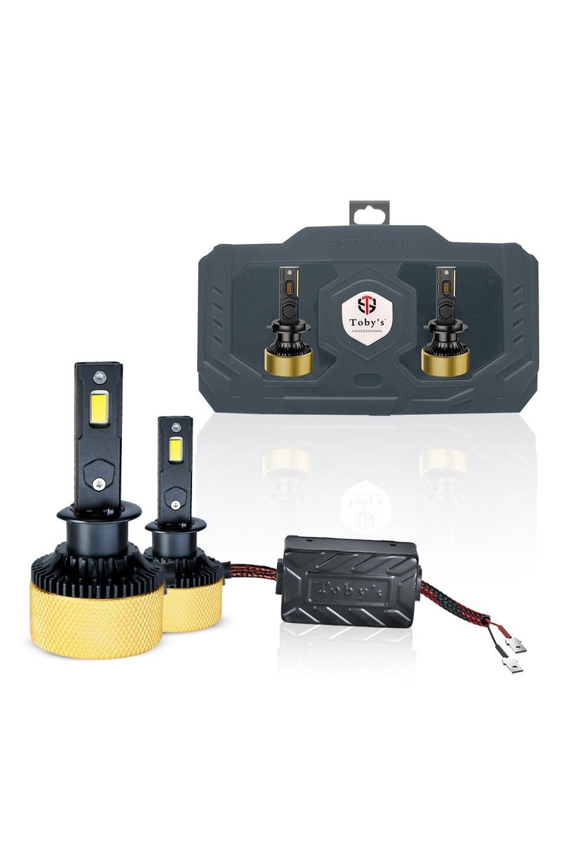 Toby's Toby’s 2 Pieces EC-75 H1 Ultra-Bright 15000LM LED Headlights– 150W/Pair, IP65 Waterproof, Dual Copper Tube Cooling & Intelligent Can-Bus for Extreme Night Driving - Image 1