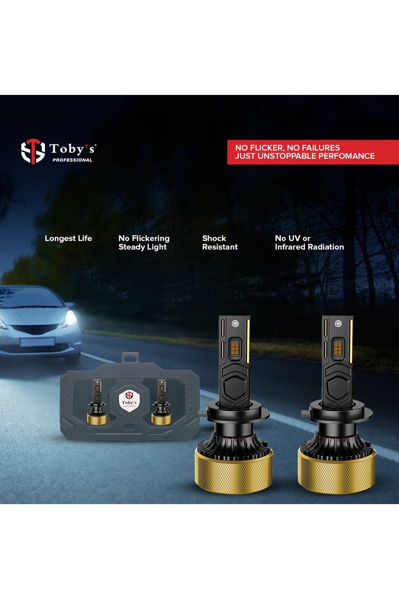 Toby's Toby’s 2 Pieces EC-75 H1 Ultra-Bright 15000LM LED Headlights– 150W/Pair, IP65 Waterproof, Dual Copper Tube Cooling & Intelligent Can-Bus for Extreme Night Driving - Image 3