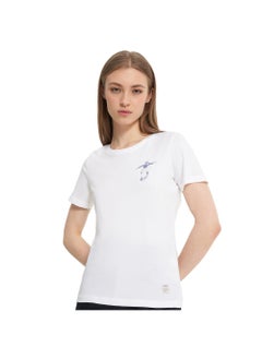 Termit Graphic White T-Shirt for Women – Slim Fit, Soft Cotton, Breathable Fabric, Stylish Streetwear, Comfortable & Versatile for Everyday Wear
