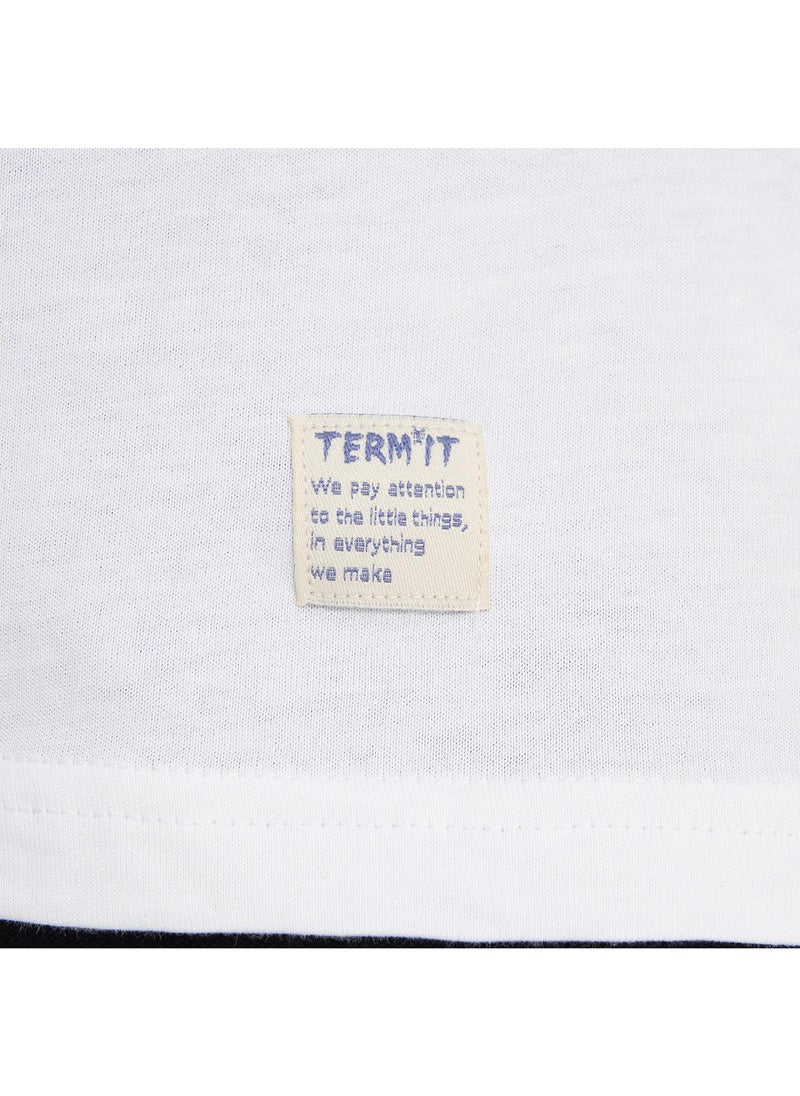 Termit - Termit Graphic White T-Shirt for Women – Slim Fit, Soft Cotton, Breathable Fabric, Stylish Streetwear, Comfortable & Versatile for Everyday Wear - Image 1