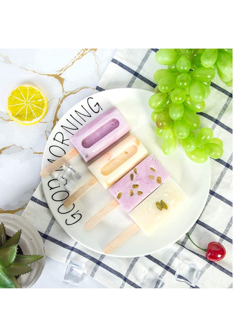 SYOSI 2 Pack Popsicle Molds Homemade Ice Silicone  for Kids Easy Release Cake Mold with 50 Wooden Sticks, 100 Bags Sealing Lines Silicone  - Image 4