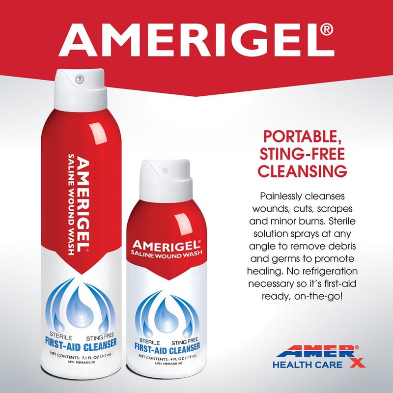 AMERIGEL Saline Wound Wash First Aid Cleansing Solution Advanced Skin and Wound Care 71 Oz - Image 5