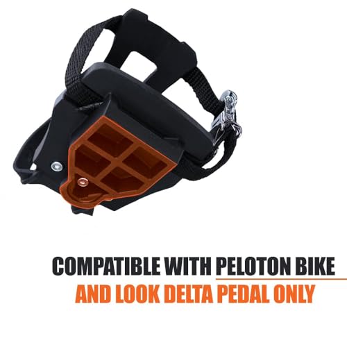 BV Bike Pedals Look Delta Compatible 9/16'' with Toe Clips - Peloton Pedals for Regular Shoes - Toe Cages for Peloton Bike - Exercise Bike Pedals - Universal Fit Bicycle Pedal - Image 4