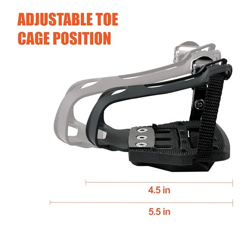 BV Bike Pedals Look Delta Compatible 9/16'' with Toe Clips - Peloton Pedals for Regular Shoes - Toe Cages for Peloton Bike - Exercise Bike Pedals - Universal Fit Bicycle Pedal - Image 5