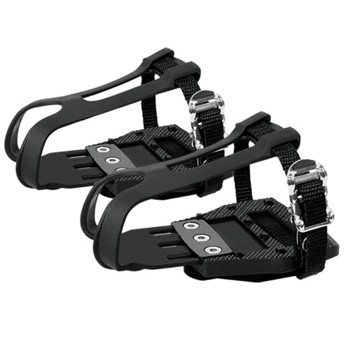 BV Bike Pedals Look Delta Compatible 9/16'' with Toe Clips - Peloton Pedals for Regular Shoes - Toe Cages for Peloton Bike - Exercise Bike Pedals - Universal Fit Bicycle Pedal - Image 1