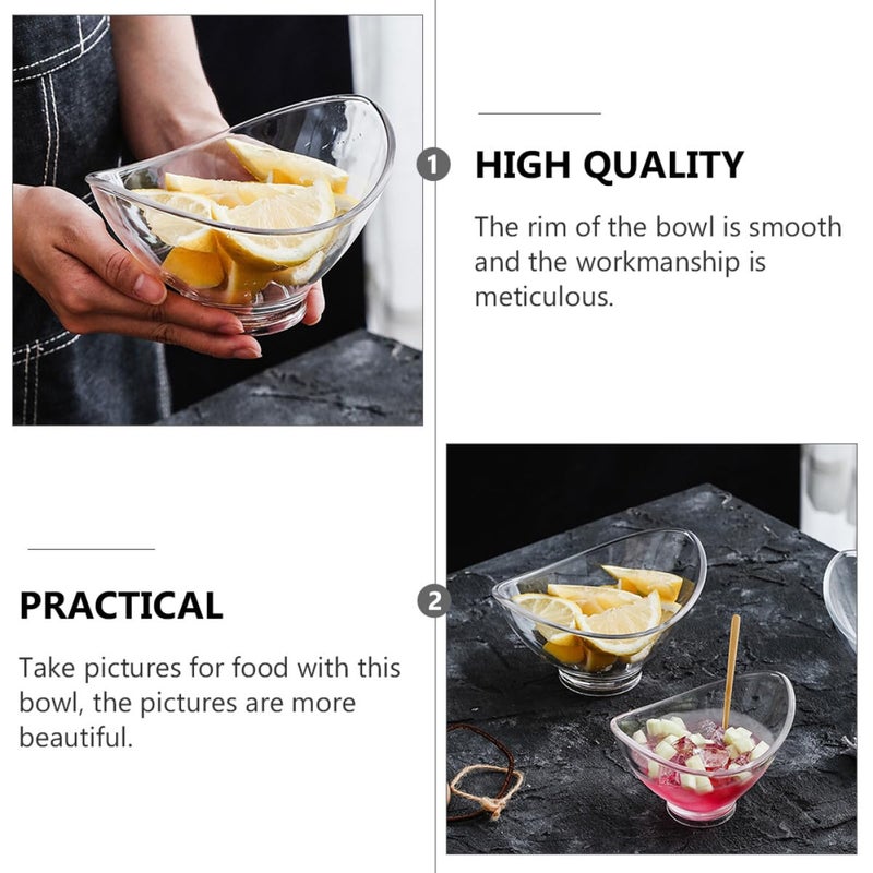 4Pcs Clear Acrylic Salad Bowls 17 5cm Multi Purpose Serving Dishes For Home And Restaurant - Image 4