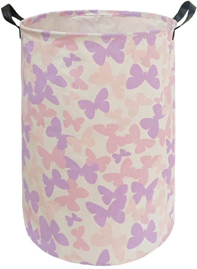 ACMUUNI Collapsible Kids Laundry Basket Clothes Hamper, Foldable Storage Organizer Bin, Toy Clothes Storage with Handles for Boys Girls Bedroom, Room Decor Butterfly - Image 1