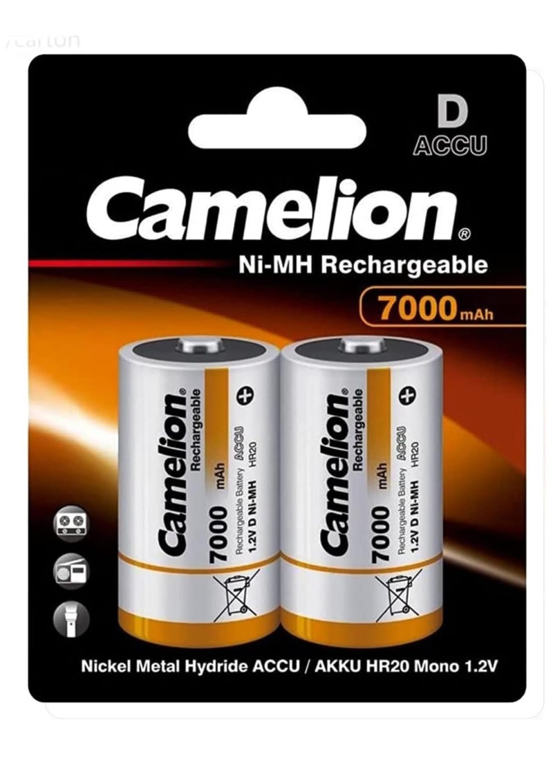 Camelion - Camelion 17070220 Akku (NiMH, Mono, R20 (D), 7000 mAh, 2er) 60 Packs - Image 1