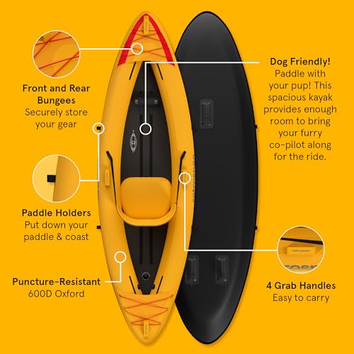 Retrospec Coaster Single & Tandem Inflatable Kayak for Adults - Blow Up Kayak, 220 & 440lb Capacity, Portable Lightweight Kayak with Paddle, Pump & Carry Bag - Image 2