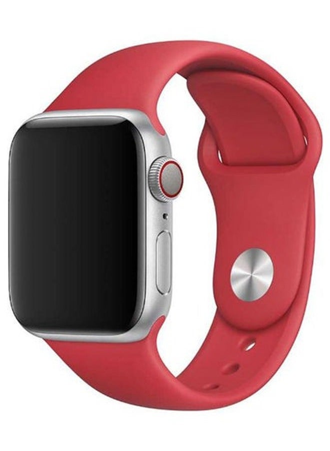 Silicone Wrist Band for Apple Watch 42 - 44mm - Soft Hypoallergenic Material, Breathable Holes, Easy - Adjust Buckle - Compatible with Apple Watch Series for Sports & Daily Wear Perfect for Outdoor & Workout