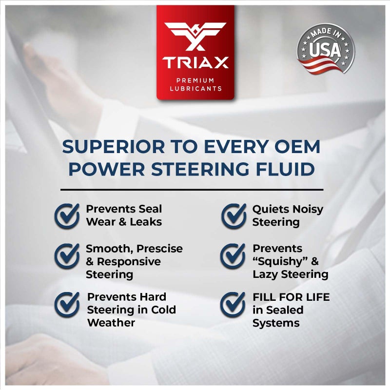 TRIAX OEM Grade PSF Power Steering Fluid, Synthetic, Universal, Arctic Grade -50 Cold Flow, Fits Most Asian, US, and European Cars, Full Synthetic with Esters, Widest Spec Application (1 Quart) - Image 4