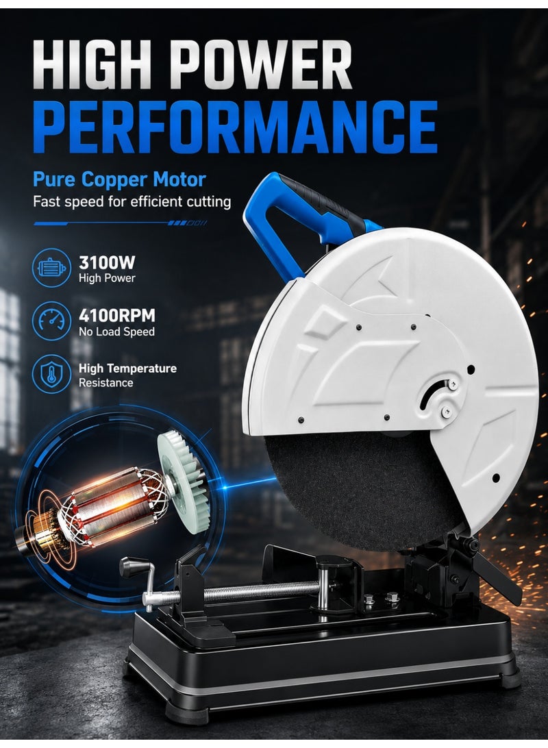 ALongDeng 355mm 12-Inch Metal Cut-Off Saw, High-Speed Table-Style Chop Saw for Steel, Iron and Aluminum - Image 3