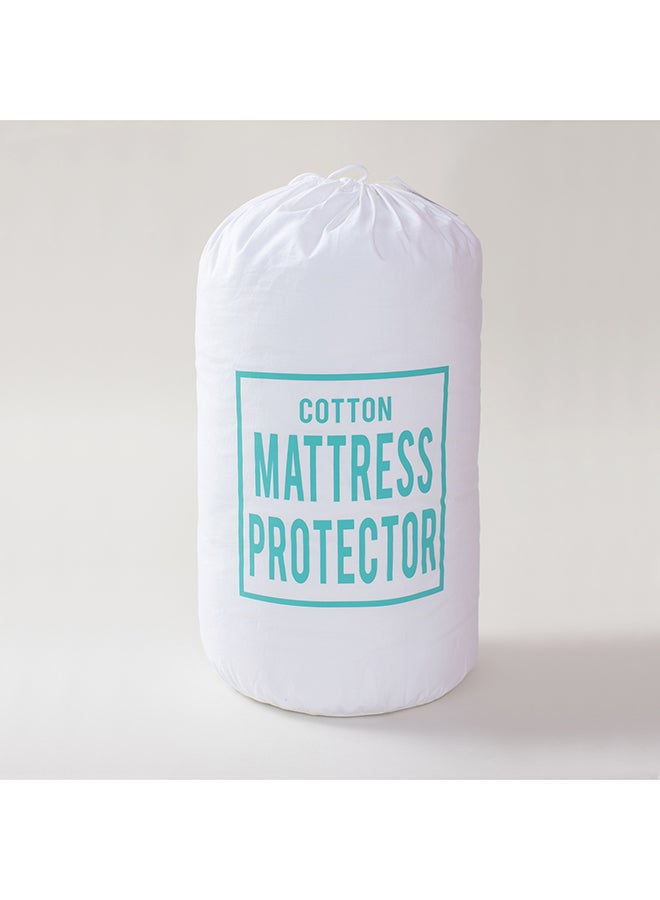 Boutique Blanche white cotton twin mattress protector 120*200*25cm - Image 5