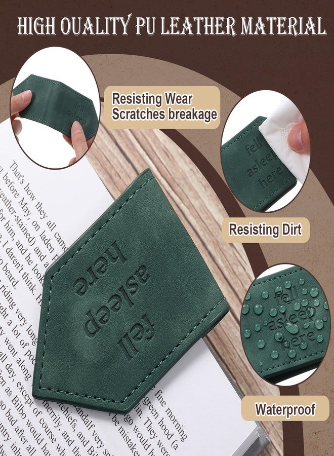 Skyygemm 4 Pcs Fell Asleep Here Magnetic Faux Leather Bookmark Leather Magnetic Bookmark Gift for Book Lovers, Reading Lovers, Teacher Gift for School Office Home Supplies - Image 3