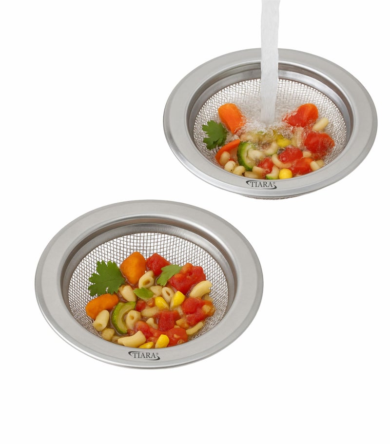 TIARA - SINKO 11cm (Set 2Pc) Sink Strainer Steel, Sink Jali, Sink Drainer, Sink Strainer Basket, Sink Drainer Basket, Sink Strainer, Sink Drain Basket, Kitchen Sink Accessories Items (Size-3) - Image 1