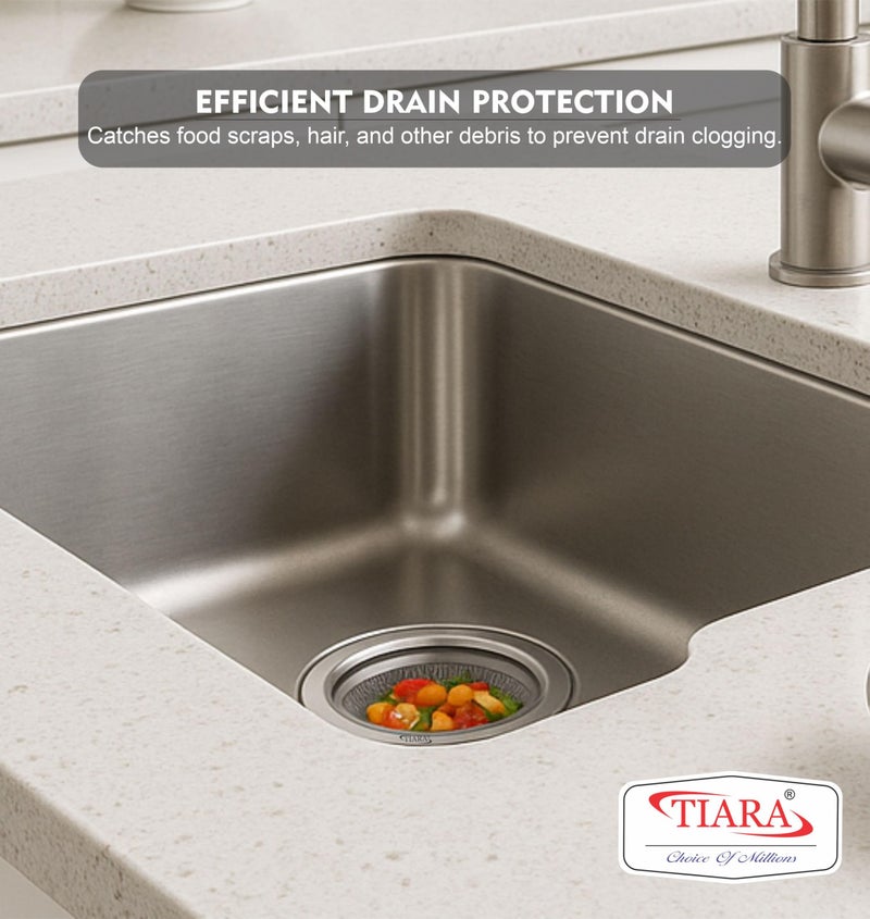 TIARA - SINKO 11cm (Set 2Pc) Sink Strainer Steel, Sink Jali, Sink Drainer, Sink Strainer Basket, Sink Drainer Basket, Sink Strainer, Sink Drain Basket, Kitchen Sink Accessories Items (Size-3) - Image 4