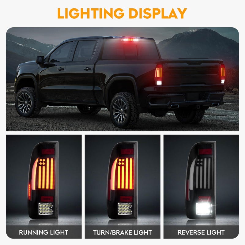 Bomusou LED Tail Lights + 3rd Third Brake Light Kit Fit for Ford F250 F350 F450 F550 Super Duty 1999-2007, Taillights and High Mount Stop Light, 3Pcs, Smoke Lens - Image 2