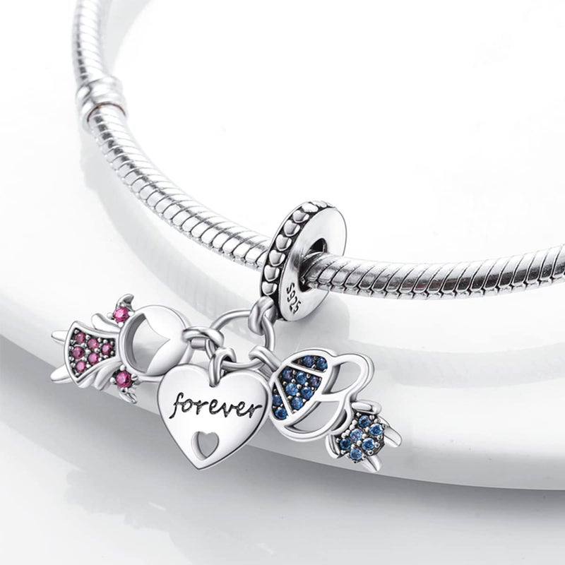 Parmuz 925 Sterling Silver Charm for Bracelet Necklace Dangle Love Mom Ocean travel Butterfly Party Charm Beads Pendants DIY Jewelry for Women - Image 2