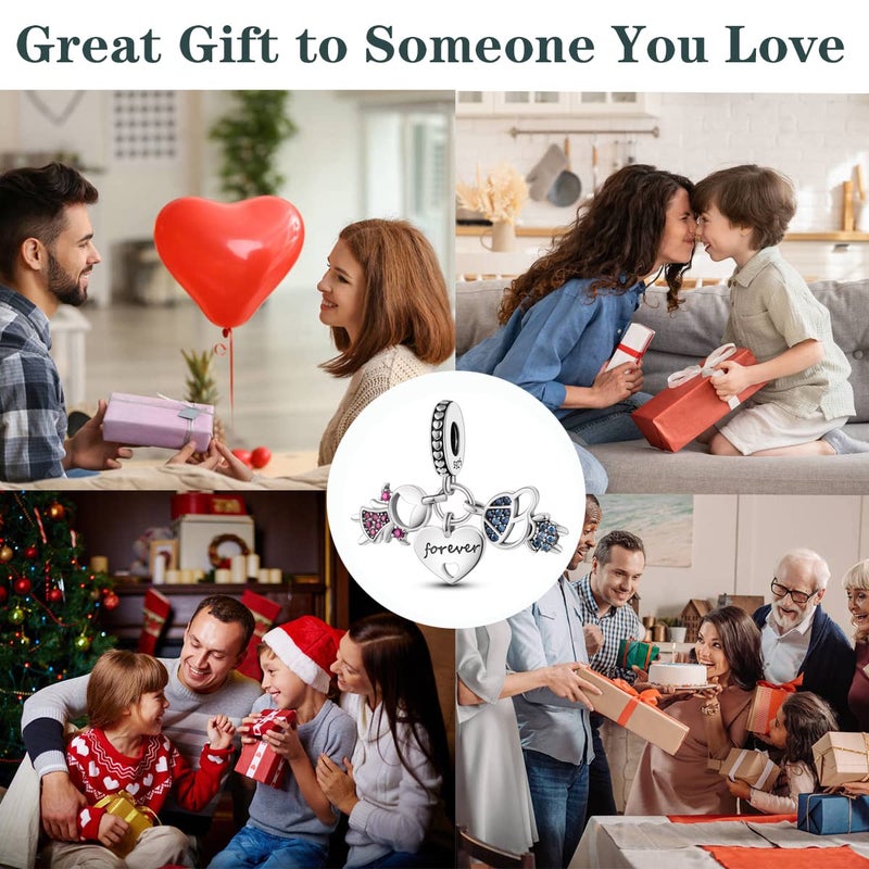 Parmuz 925 Sterling Silver Charm for Bracelet Necklace Dangle Love Mom Ocean travel Butterfly Party Charm Beads Pendants DIY Jewelry for Women - Image 4