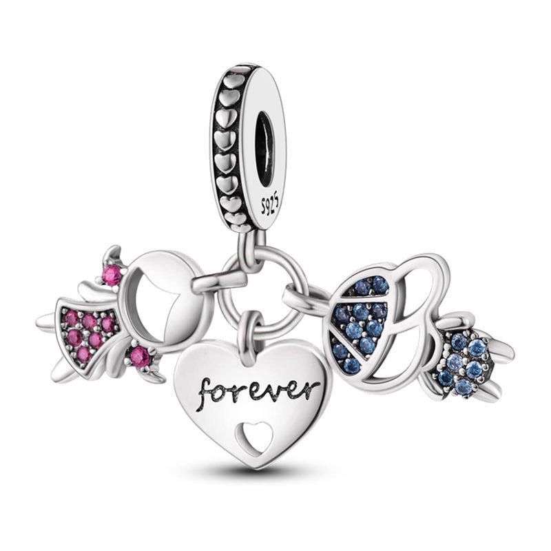 Parmuz 925 Sterling Silver Charm for Bracelet Necklace Dangle Love Mom Ocean travel Butterfly Party Charm Beads Pendants DIY Jewelry for Women - Image 1