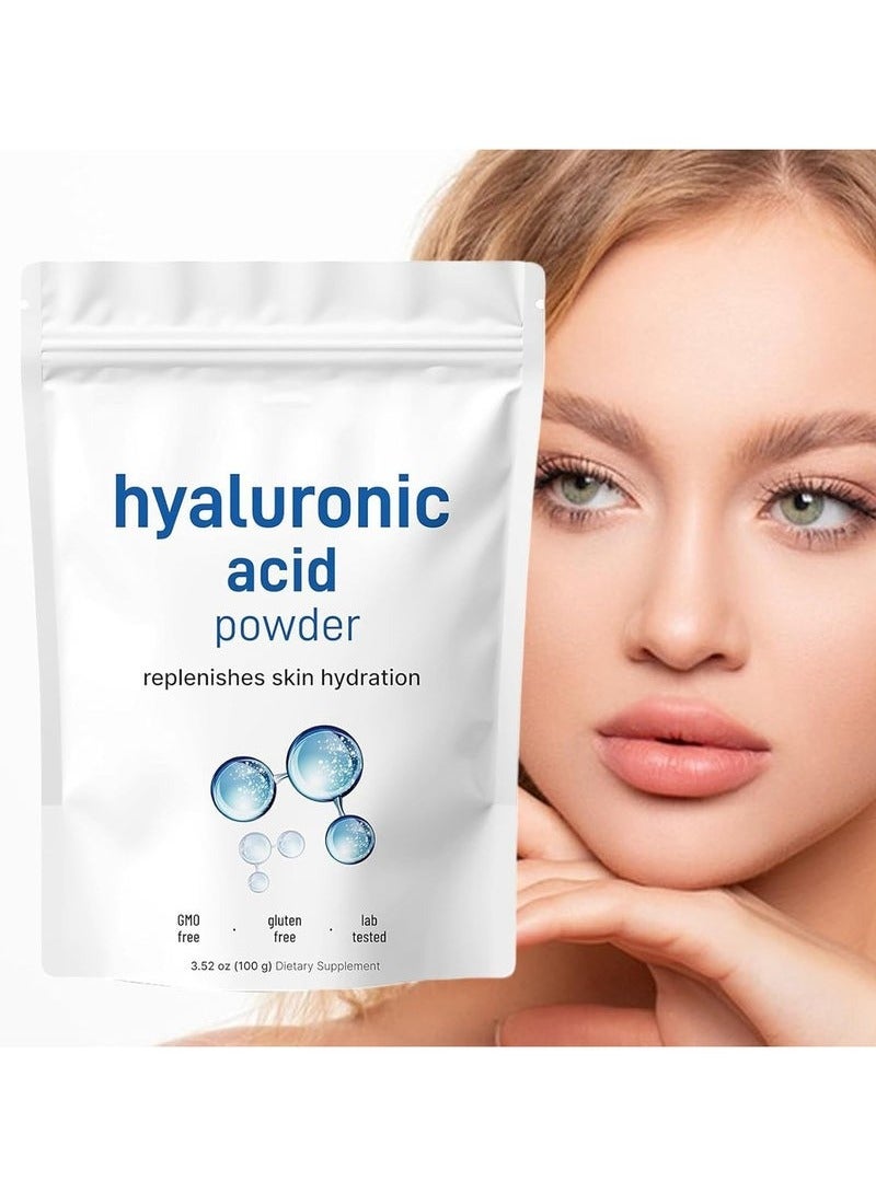 ATRJSZ Hyaluronic Acid Powder, Natural Hydrating Deep Hydration Face Powder 100g, Skin Hydration and Moisture Support Supplements, Water Soluble Facial Moisturizer for Smooths All Skin Types - Image 1