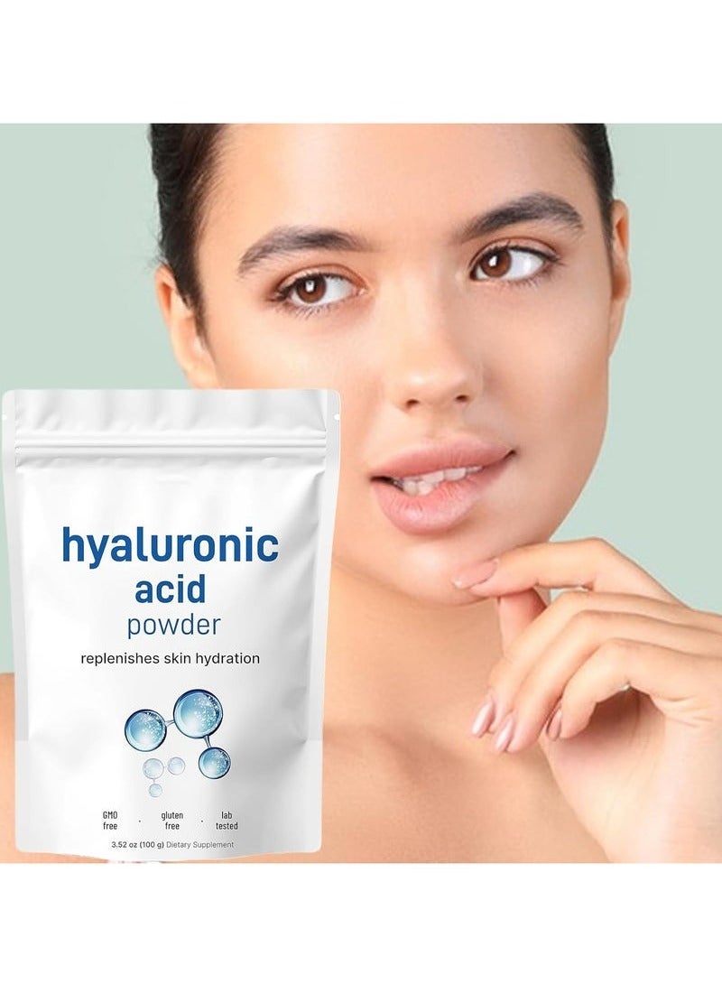 ATRJSZ Hyaluronic Acid Powder, Natural Hydrating Deep Hydration Face Powder 100g, Skin Hydration and Moisture Support Supplements, Water Soluble Facial Moisturizer for Smooths All Skin Types - Image 3