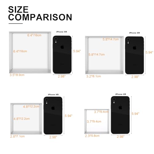 CHARMGIFTBOX White Gift Boxes for Presents 4 Pack Nesting Gift Boxes with Lids，3.7“-6.4“ Assorted Sizes Square Stackable Boxes for Birthday Wedding Christmas Party Gift Wrapping - Image 3