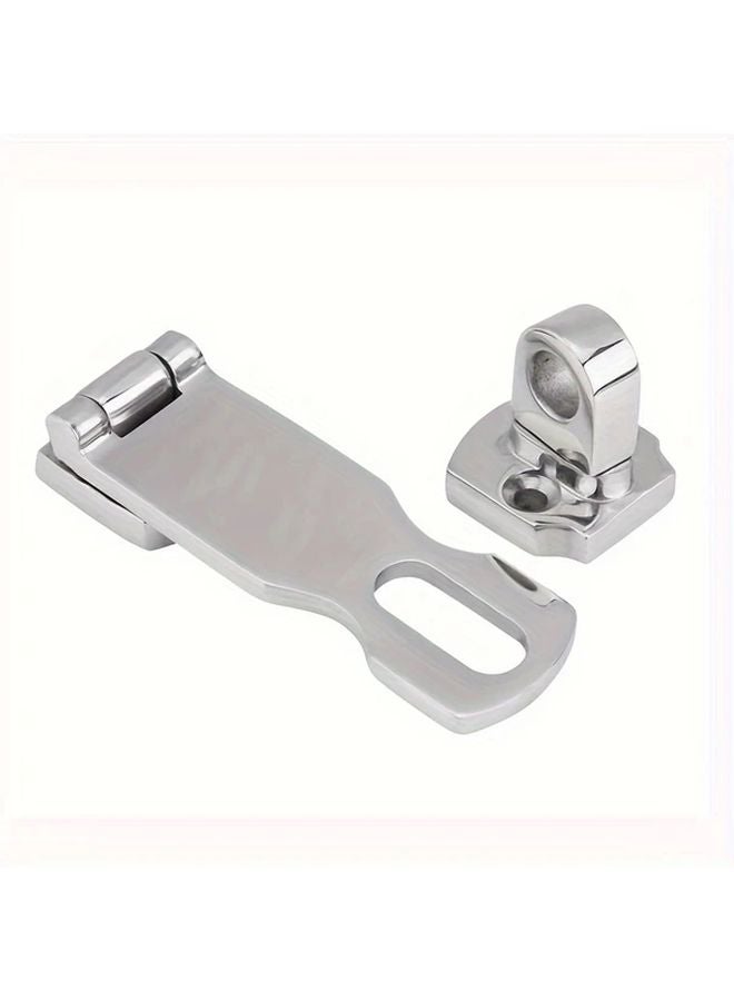 76mm 316 Stainless Steel Swivel Eye Locking Hasp Latch Boat Hardware - Image 5
