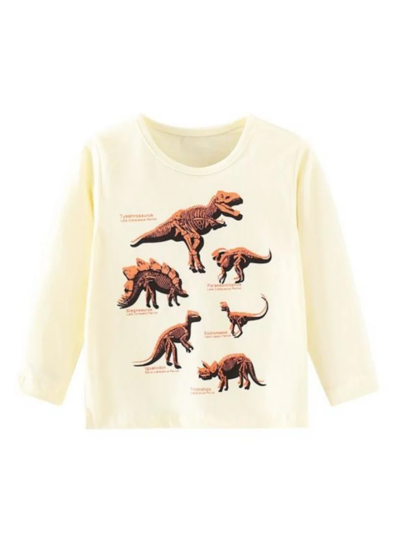 YUNIQEE Cream Graphic Printed Round Neck T-shirt