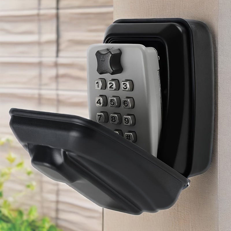 Wall Mounted Key Lock Box Black Security Combination Storage For Outdoor Home Office Garage Use 12 Digit Code Access - Image 5