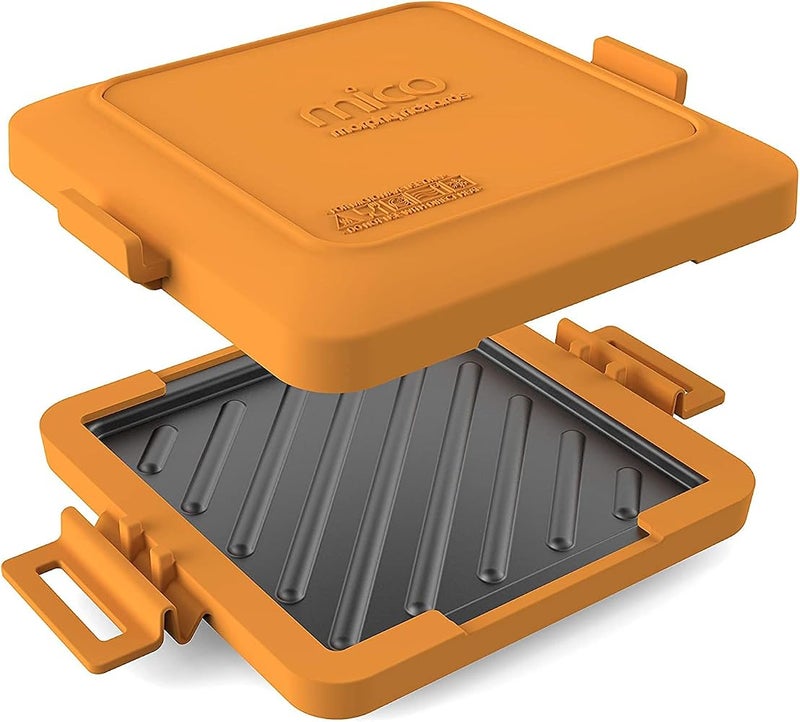 Morphy Richards Mico Microwave Toastie Sandwich Maker and Grill, Silicone Microwaveable Cookware, Non-stick Coating, Heatwave Technology, Orange, 511644 - Image 3