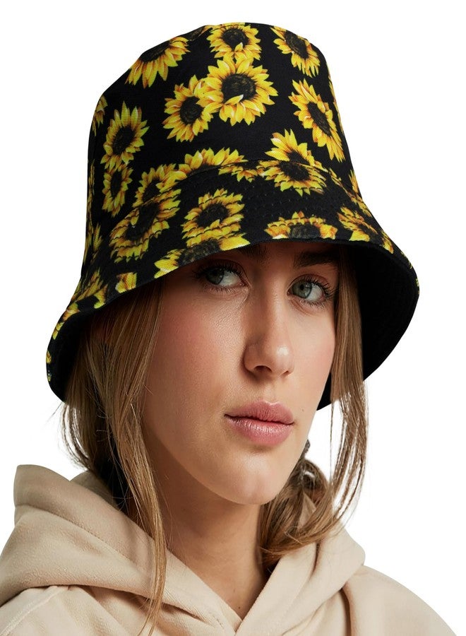 VRITRAZ Comfortable Adults Unisex Reversible Hats for Mens and Women (Color-Sunflower Black) - Image 1