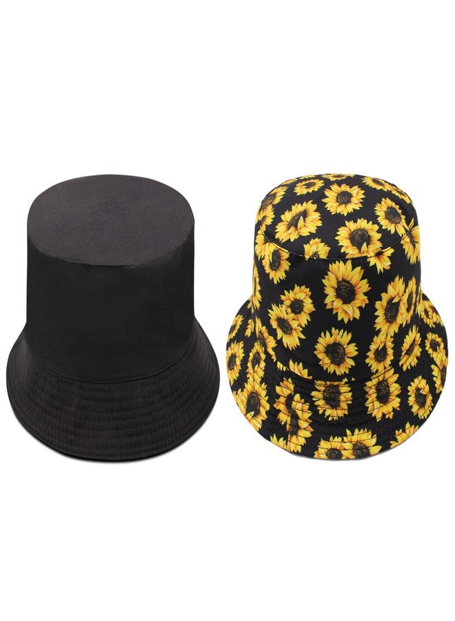 VRITRAZ Comfortable Adults Unisex Reversible Hats for Mens and Women (Color-Sunflower Black) - Image 4